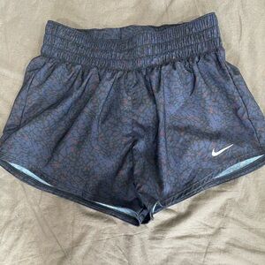 Nike Women's Athletic Shorts with Blue and Black Pattern
